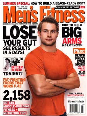 Men's Fitness Magazine - Tennis star Andy Roddick has appeared in a recent issue of Men's Fitness magazine