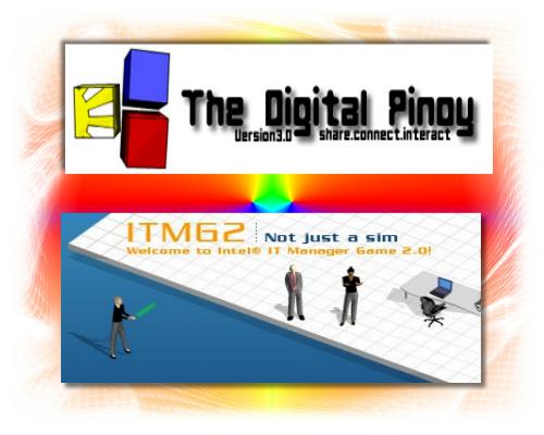 My Online Hang-out and Past Time - Here are screenshots of thedigitalpinoy.com logo and IT Manager Game of Intel.