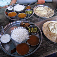 indian meal - Indian vegetarian meal.