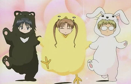 gakuen alice - Natsume that has Fire Alice, Mikan has the Nullification Alice and Luca that can tame animals.. ^_^ they are all cute..