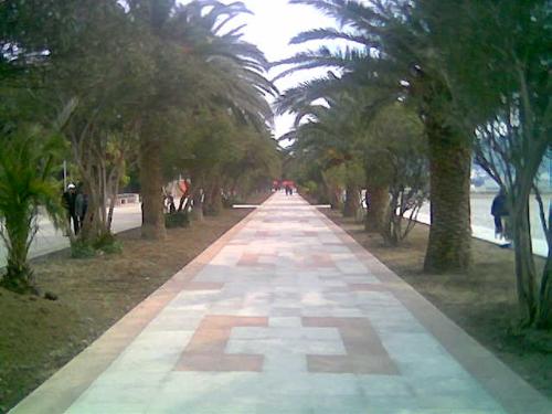 This is the street in which people walk and relax  - This was opened last year in May by our President Vujanovic and it is really beautiful to see it in the night full of people, the old and the young walking by the coast of Adriatic sea. :)