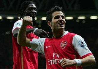 Cesc Fabregas and Emmanuel Adebayor - Celebrating goal !!!