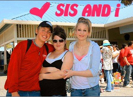 Me and sister at six flags! - This is me and my sister and her boyfriend at six flags! After this picture it was all hell!