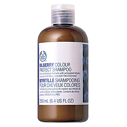Bilberry Colour Protect Shampoo - For vibrant colour and shine. Contains a UV filter and natural antioxidants to help protect hair from colour fade and damage caused by sun, pollution, sea and chlorine water. Contains conditioners which protects against damage caused by heat styling and inhibit the formation of split ends. For coloured treated hair