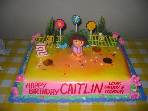 My daughter's 'rushed' birthday cake - My daughter's 'rushed' Dora the Explorer birthday cake