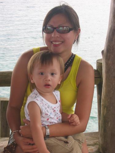 mi hijo... - Photo was taken in a resort jetty in Samal, Davao City last year. We were waiting for our boat to fetch us & bring us back to the city.