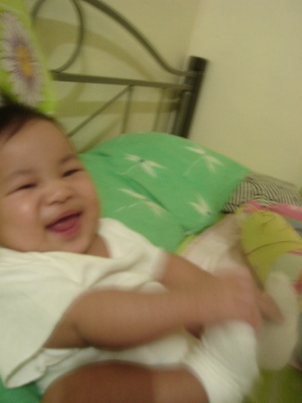 Loves to laugh - babies love to laugh..mine does a lot.