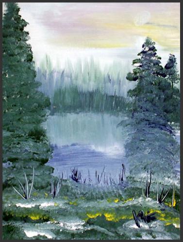 Morning Mist... - Medium: Acrylic on Canvas Board Dimensions: 10' x 14' Price: 100.00 US