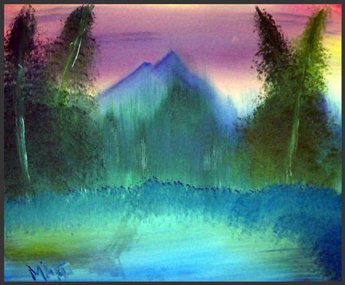 Woods At Dawn - Medium: Acrylic on Canvas Dimensions: 18 x 14 - not framed Price: $200.00 US