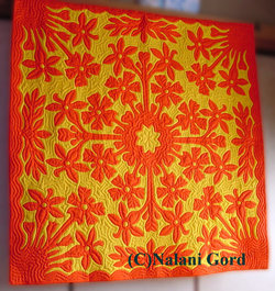 cool quilt - cool orange and yellow hawaiian quilt
