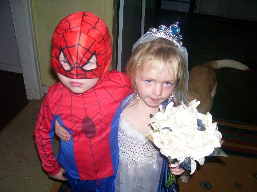 spiderman and marijane - this is my two little ones dressed up as spiderman and marijane