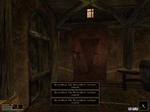 Morrowind Shots - Look at these brilliant pictures of my charecters:geldoir and gelodir AND SOME OF MY NEWEST CHARACTER gul du cott. So do you know that uploading morrowind screenshots are the best way to make money on mylot? Well if you want to know go to morrowinds root dictionary find the sentance: Screenshot enable=0. Turn this into Screenshot enable=1. Now this will allow you to be able to make morrowind screenshots! But now we have a problem! MyLot dosn't accept bitmap! Oh no! So go and get a program like irfanview! An you can turn them all into jpegs!
