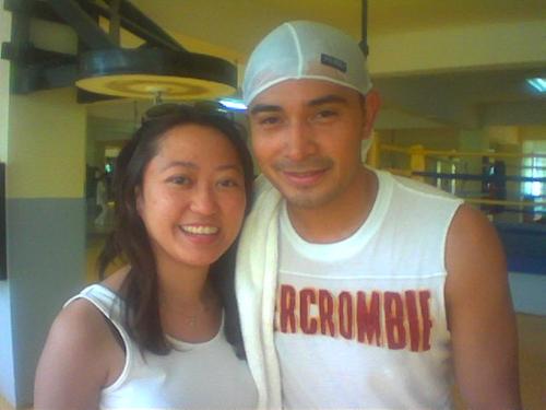 me and cesar - had this picture when cesar montano went to elordes boxing gym at gilmore. He was so kind. just wanna share it with you people:)