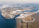 Barrow-in-Furness - Barrow from the air, showing Walney channel & the Vickers shipyard