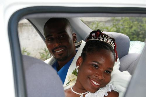 My Wedding - My wedding day as we are leaving in the car.