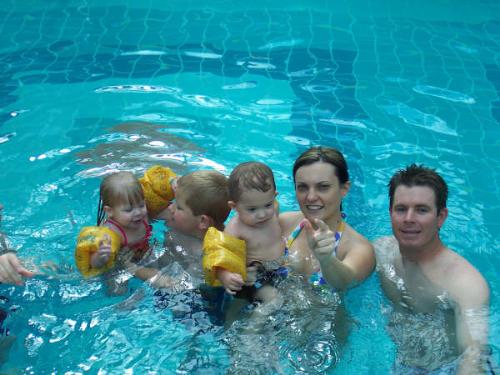the group in the pool - the group in the pool on the lido deck
