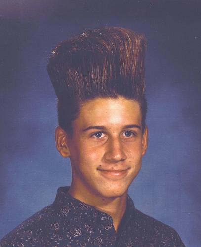 Funny Hair Phase - This was how my son wore his hair in 8th grade!