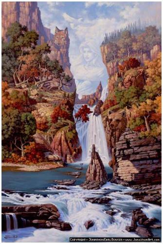 Spirits IV - One of the Goddess paintings by Jonathan Earl Bowser