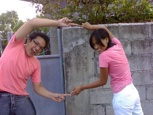 fusion pose - remember that anime (cartoon animation from japan) those famous poses of goten and trunk's son. pretty huh?
