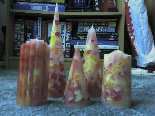 Candle Making - Some of my hand made candles - scent is caribbean!