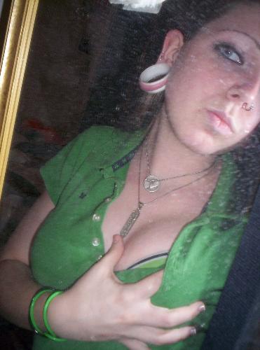 Dirty mirror, big lobes, boob grabbing - Needed some new photo's of my ears{even tho I stretched lastnite}
