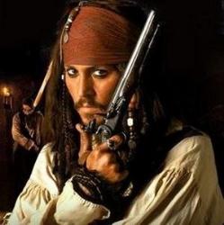 Jack Sparrow - I think he's gorgeous as Jack Sparrow. It's definitely my favorite role for Johnny Depp. I can't wait until the second movie is out on dvd. I'm dying to watch it again!