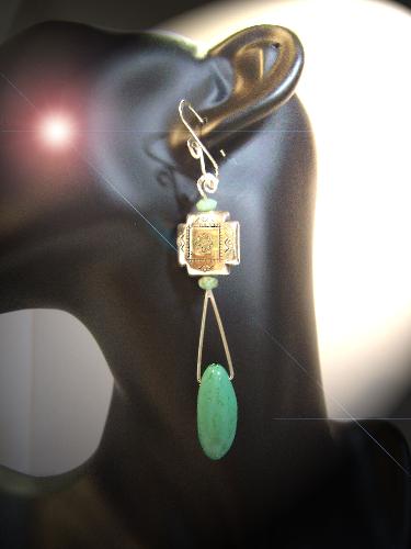 Handcrafted Turquoise Earrings - Turquoise earrings made by feral-designs.com