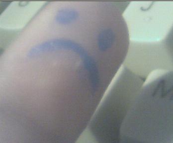 sad smile - it is my finger hahaha