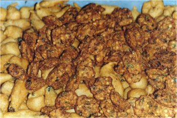 chickpea base snacks - Deep fried food with chickpea base, very tasty. This is very popular in India.