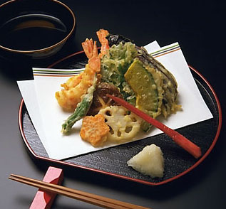 tempura - Tempura, one Japanese food. Its mostly consist fried vegetables.