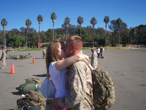 my hubby and i  at his homecoming - iraq