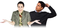 Searching for answers in relationships - Relationships can be hard. Symbolizes couple searching for answers to marital problems. Searching for answers in relationships - Relationships can be hard. Symbolizes couple searching for answers to marital problems.