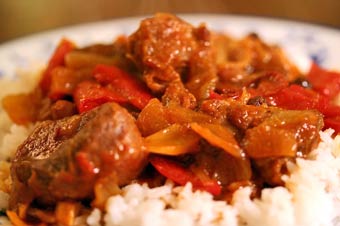 Spice Lamb - Spice lamb stew with rice.