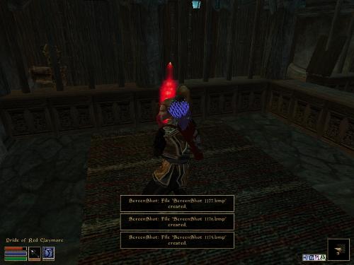 Morrowind Screenshots - Look at these brilliant pictures of my charecters:geldoir and gelodir AND SOME OF MY NEWEST CHARACTER gul du cott. So do you know that uploading morrowind screenshots are the best way to make money on mylot? Well if you want to know go to morrowinds root dictionary find the sentance: Screenshot enable=0. Turn this into Screenshot enable=1. Now this will allow you to be able to make morrowind screenshots! But now we have a problem! MyLot dosn't accept bitmap! Oh no! So go and get a program like irfanview! An you can turn them all into jpegs!