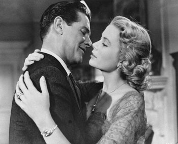 Dial M for Murder  - Dial M for Murder is a 1954 Warner Brothers film directed by Alfred Hitchcock starring Grace Kelly and Ray Milland as a married couple. Based on the popular mystery play by Frederick Knott, Dial M For Murder is more talky and stagebound than most Hitchcock films, but no less enjoyable. British tennis pro Ray Milland suspects that his wealthy wife Grace Kelly is fooling around with handsome American Robert Cummings. Milland blackmails a disgraced former army comrade (Anthony Dawson) into murdering Kelly and making it look like the work of a burglar. But Milland's carefully mapped-out scheme does not take into account the notion that Kelly might fight back and kill her assailant. When the police (represented by John Williams) investigate, Milland improvises quickly, subtly planting the suggestion that his wife has committed first-degree murder.