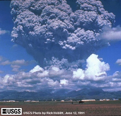 Mt. Pinatubo - Mt. Pinatubo errupting and spueing carbon monoxide in the air.