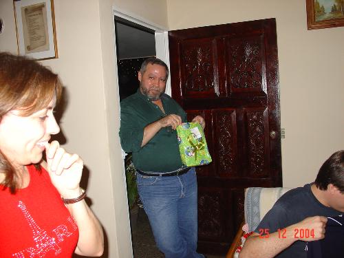 Christmas with the family - My dad enjoying his gift