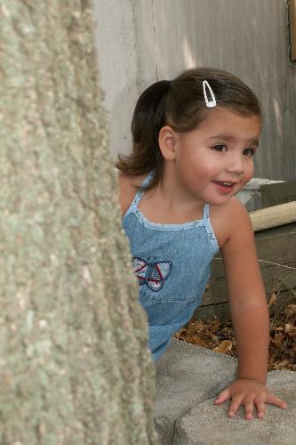 daughter - This is my 3 year old daughter Lilliana. My sister took this picture while she was staying at her house one weekend. My sister is a photographer, and very rarely is able to capture a good picture of my daughter, I love this one...it looks like she is playing peekaboo!!!