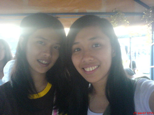 kimper and me, at Holy Angel University oval - we we're having our University Days