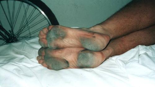 Dirty feet - Walking around on bare floors can make your feet end up this way! UGH!