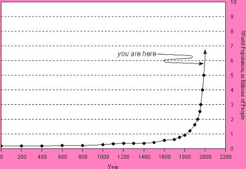 World Population Graph - A graph of the world's population from http://www.gumption.org/1993/memo/landmarks/world_population.html