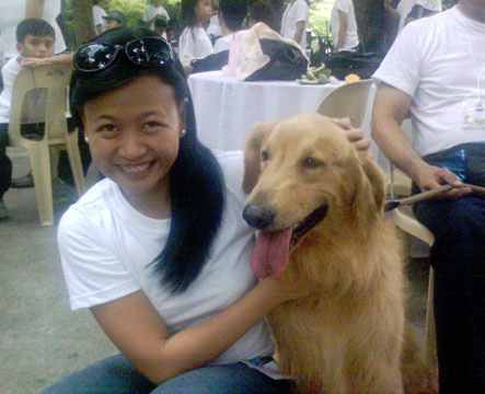 Benoks with Bruno - This shot was taken during our company's family day. Bruno is my boss' dog.