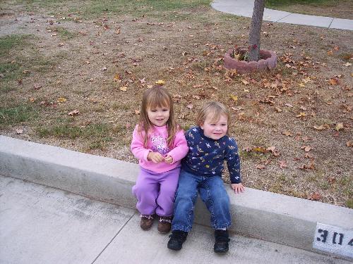 Daisy and Keyser - Two cousins sitting together.