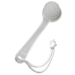 Face Brush With Loop - Turn your daily cleansing up a notch with this hand-held brush. Lightly exfoliates while gently stimulating circulation.