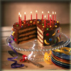 Birthday Cake - A lit birthday cake