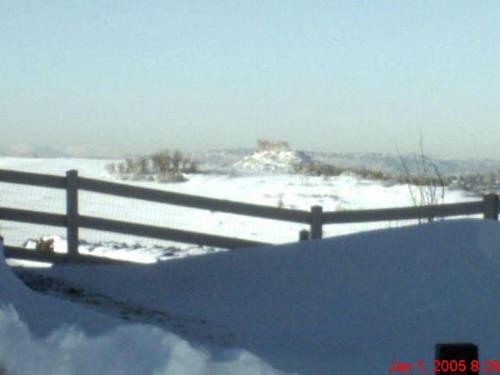 Colorado mountains - a view of snow covered land and mountains from my house