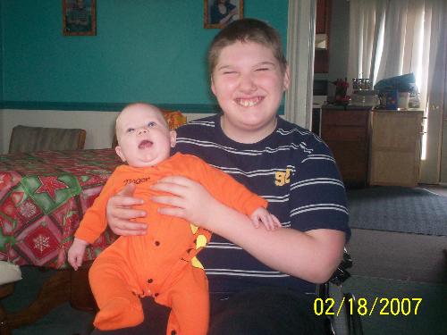 My son and grandson - My son holding my grandson