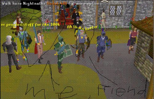 Me and Kurokage - My friend took a screenshot of us on runescape =)