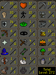noob stats - Apparently some noob on zybez.net thought he wasnt a noob anymore with these stats.