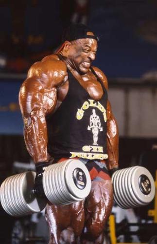 ronnie coleman - ronnie lifting big weights making shoulders